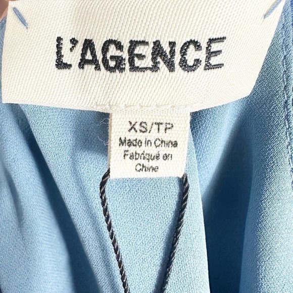 L'AGENCE Kylee Silk Racer Tank In Blue Size XS - Picture 6 of 10